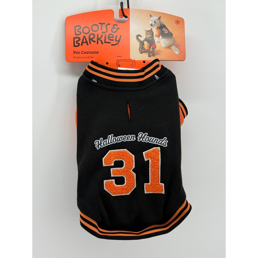 Boots & Barkley Halloween Hounds Varsity Letterman Pet Costume Small Black